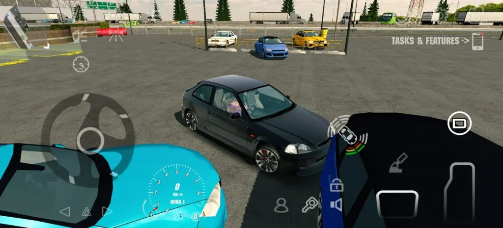 Challenge of Reverse Parking in Heavy Traffic Highway starting point in car parking multiplayer mod ak