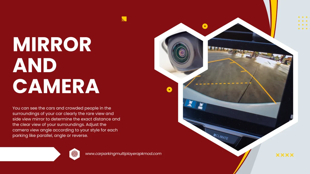 Mirror and Camera view while parking Mirror and Camera view while parking